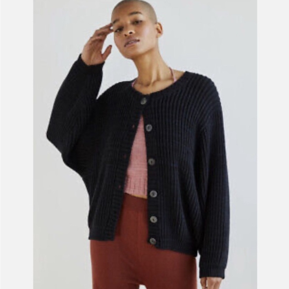 COPY - Misha & Puff Fisherman Cardigan in Pale Black (pima cotton), XS/S
